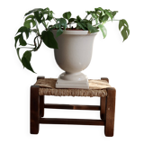 Vintage rustic straw country stool