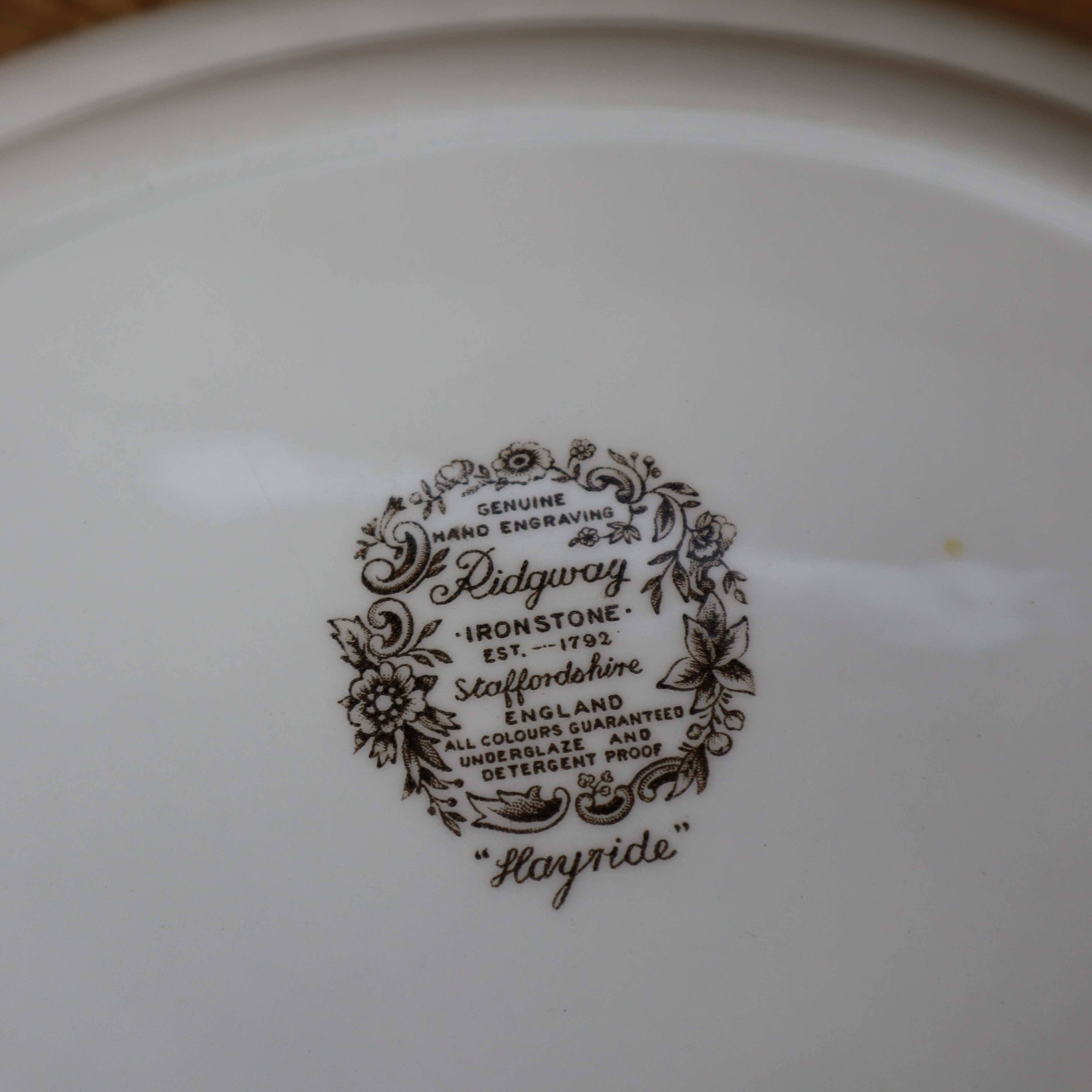Vintage English Staffordshire 'HAYRIDE' Oval Presentation Dish