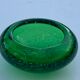 Organic glassware ashtray in signed and vintage green blown glass