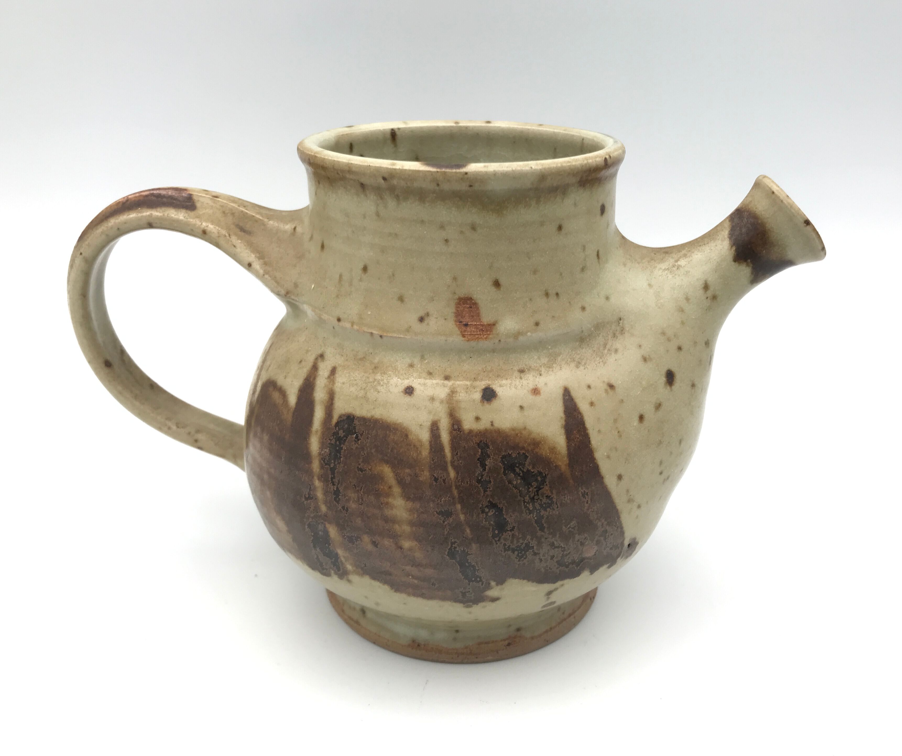 Pichet, porcelain stoneware pitcher, artistic decor, blanot pottery, signed and numbered