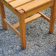 Set of 4 70s brutalist oak chairs