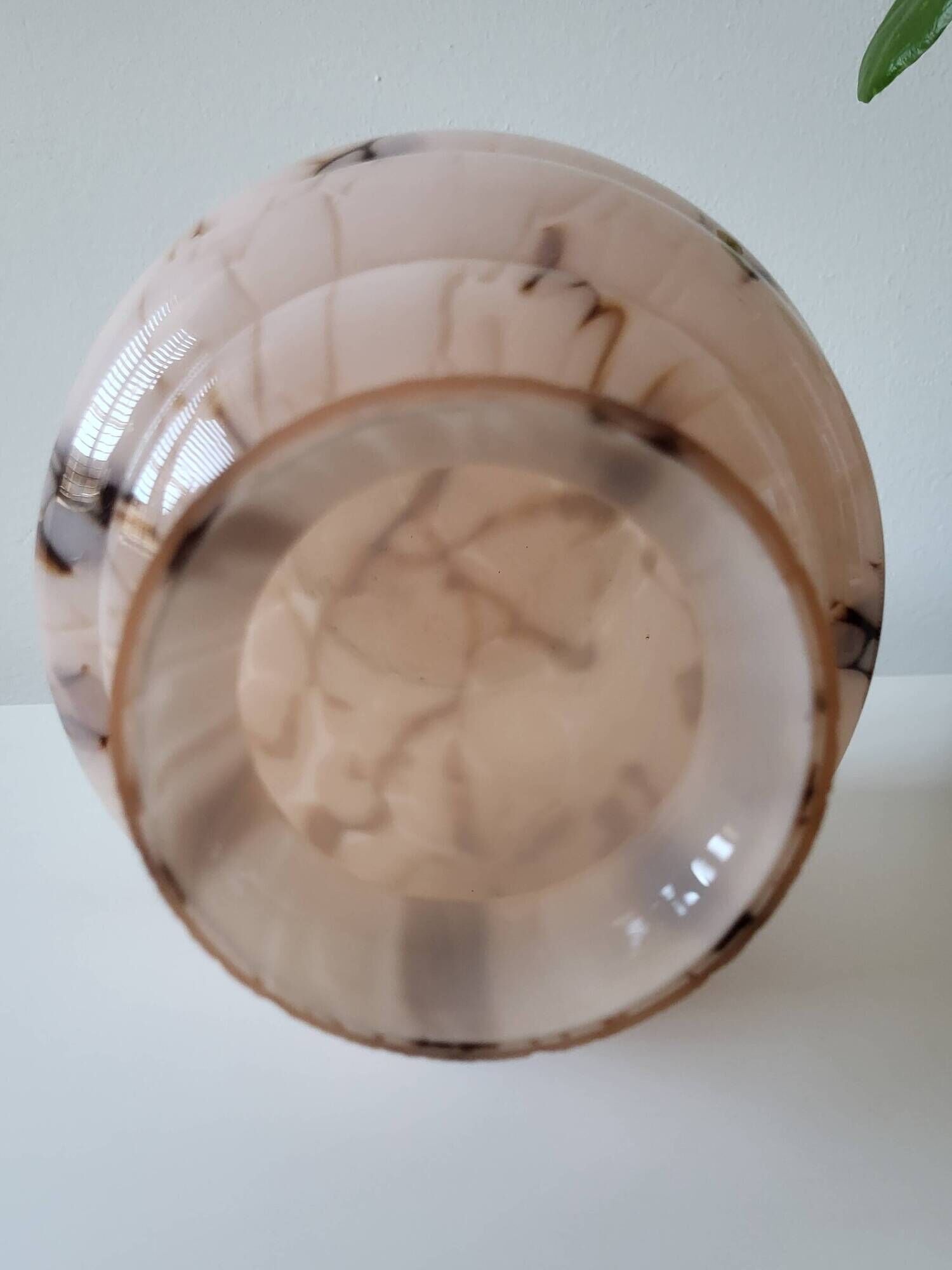 Art deco opaline glazen vaas, Verreries de Scailmont, Henri Heemskerk