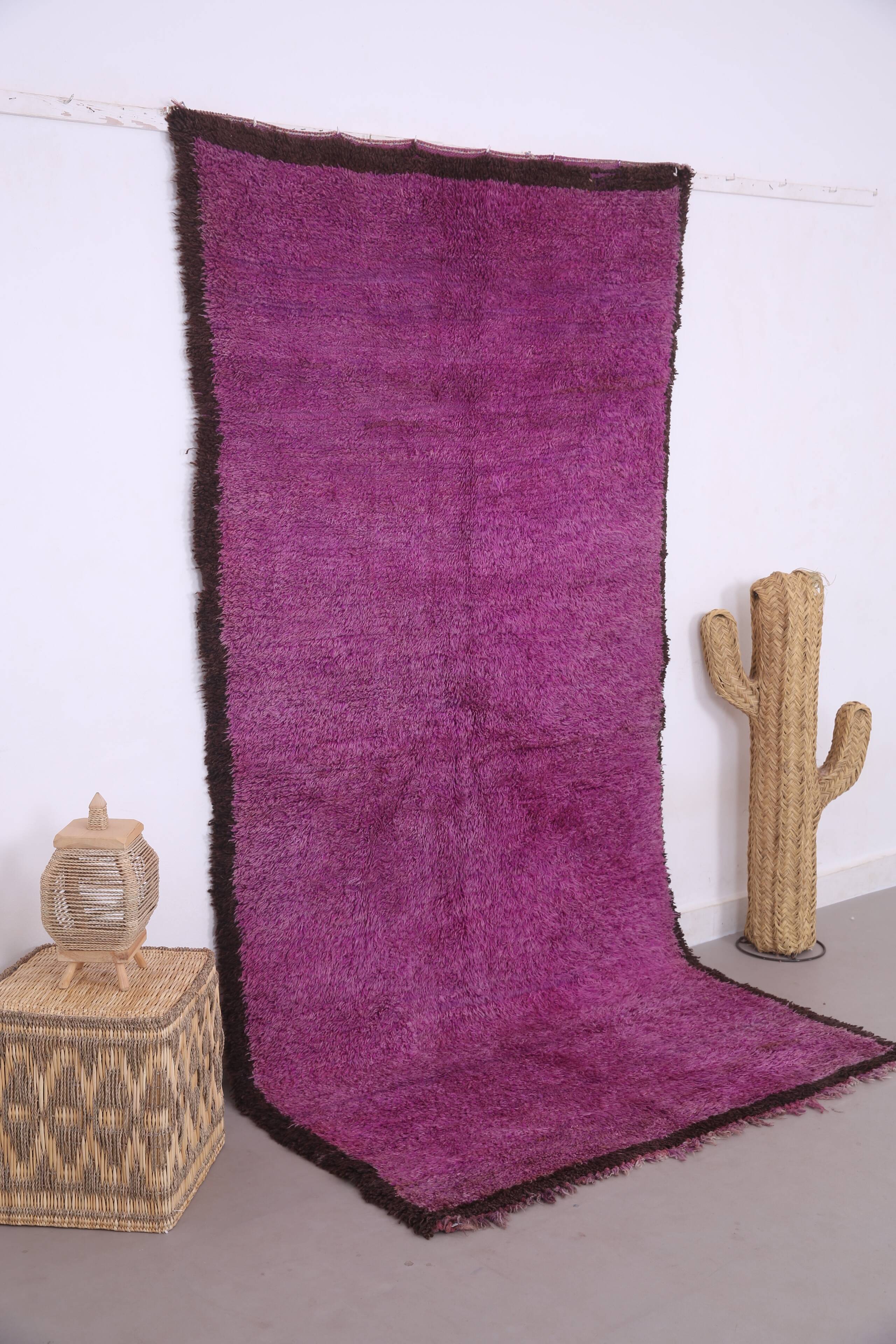 Vintage purple moroccan rug 134x272 cm - Berber rug - Wool rug handmade