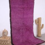 Vintage purple moroccan rug 134x272 cm - Berber rug - Wool rug handmade