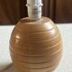 Turned and grooved wooden lamp base – 1980s