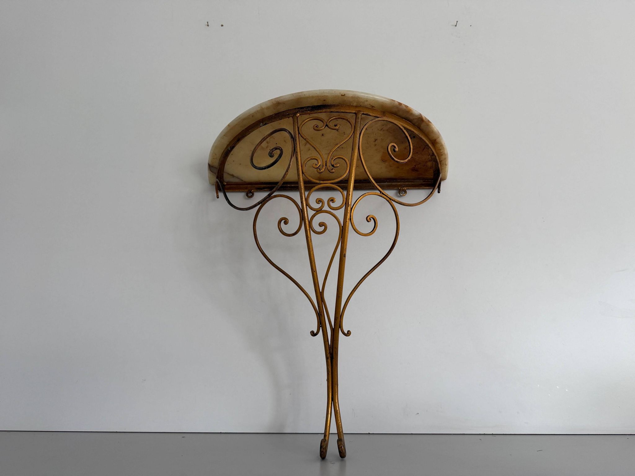 Console murale flottante en fer forgé du milieu du siècle, 1950, Italie