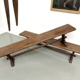 Pair of Solid Oak Farm Benches
