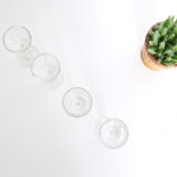 Set de 4 verres à liqueur, verre à pieds, vintage