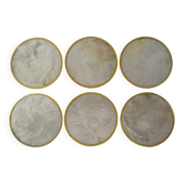 Set of 6 vintage mother-of-pearl coasters
