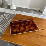 Lucite tray and vintage chrome