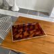 Lucite tray and vintage chrome