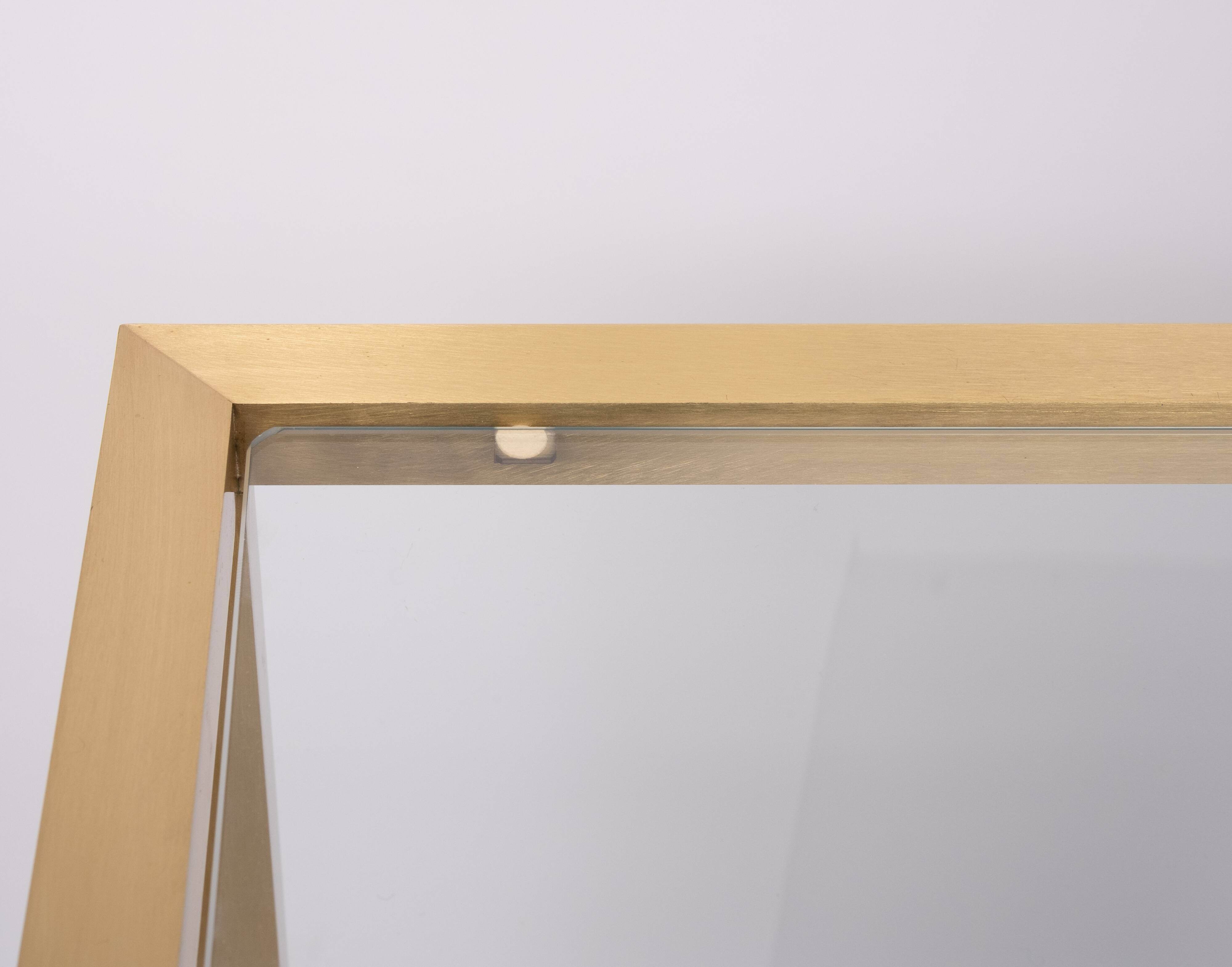 Brass and Glass Etagere or bookcase . Italy 1970s