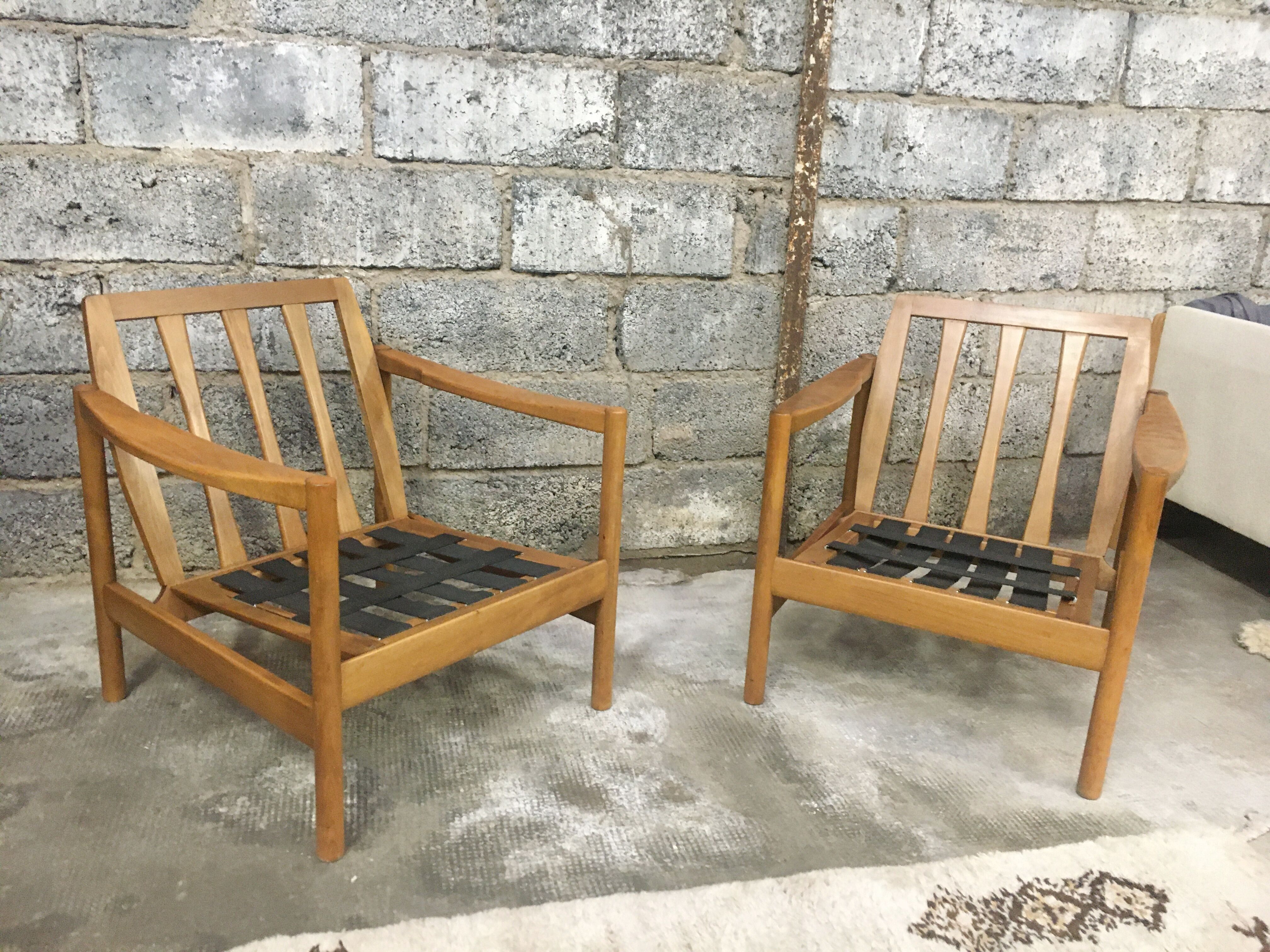 Pair of Scandinavian armchair fabric tiles