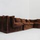Vintage modular sofa brown velvet Italy 1970s