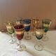 7 vintage crystal glasses