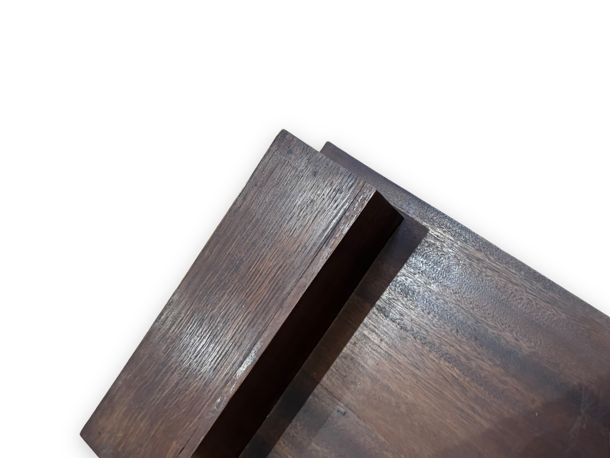 Paire de patères porte-manteau en bois massif et acier brossé années 1950