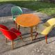 Table and its 3 vintage chairs