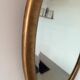 Miroir doré ovale ancien glace biseautée