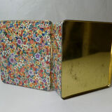 Metal box flowers vintage gold