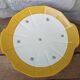 Plate with handles, ceramic serving dish with yellow border and floral decoration Sarreguemines