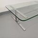 Vintage coffee table in transparent glass and cast aluminum from the 70s