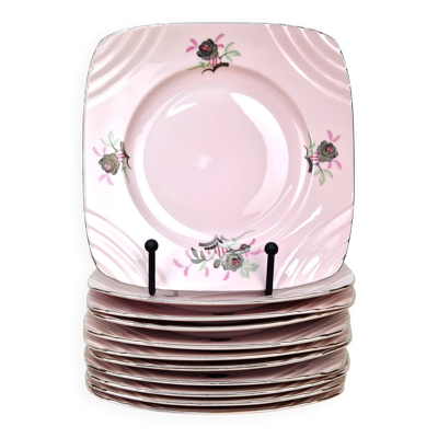 11 assiettes à dessert art déco M.Z Czechosloyakia