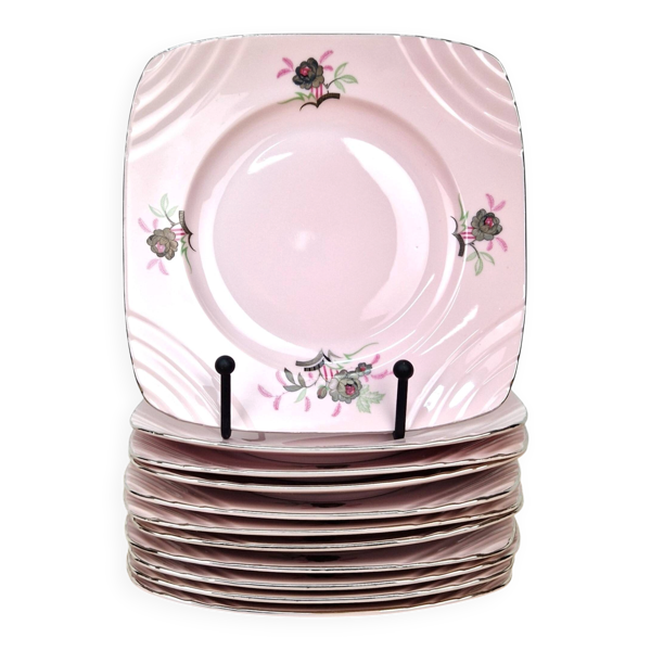 11 assiettes à dessert art déco M.Z Czechosloyakia