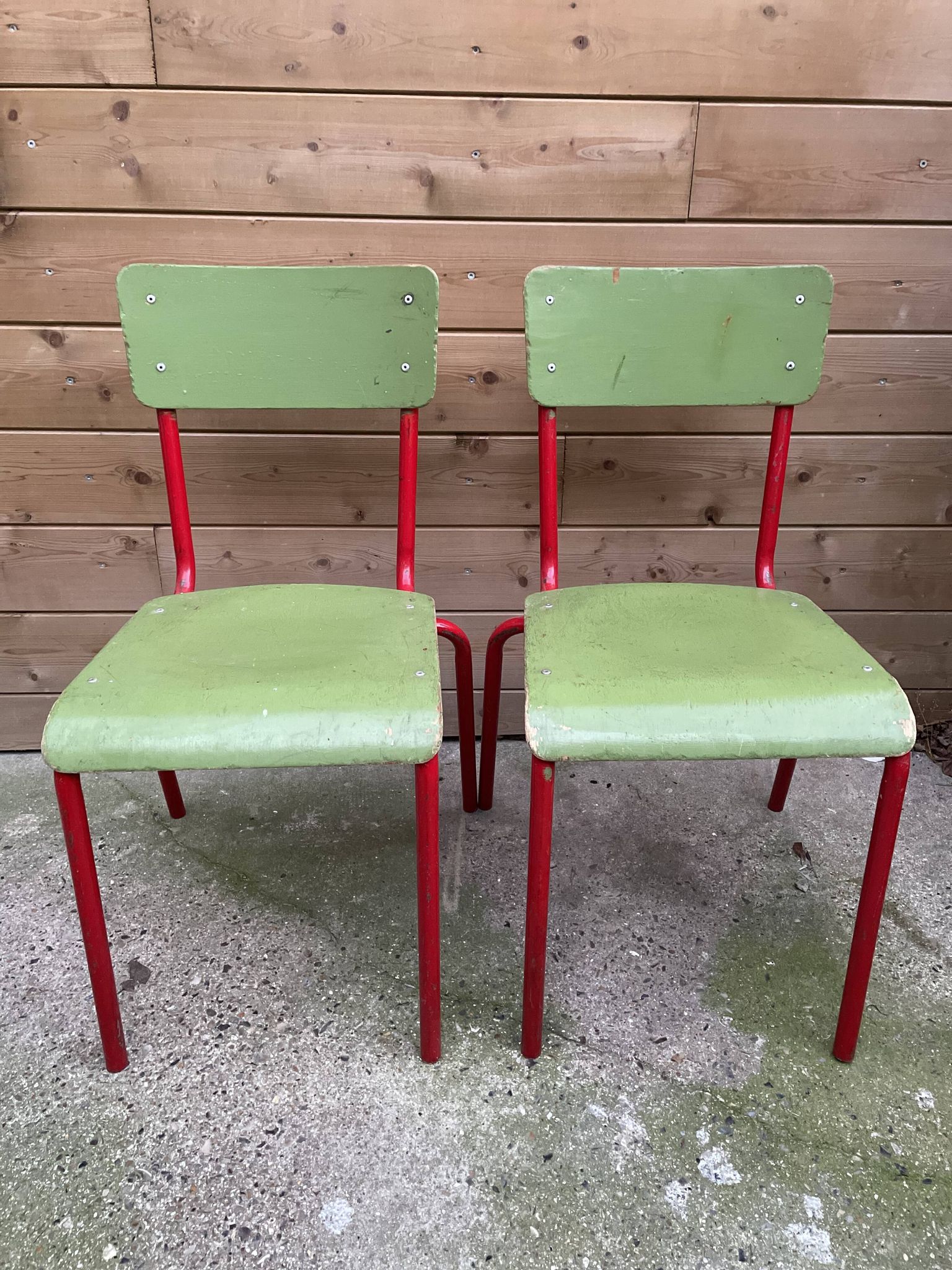 Set of 3 vintage school chairs