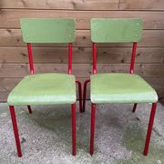 Set of 3 vintage school chairs