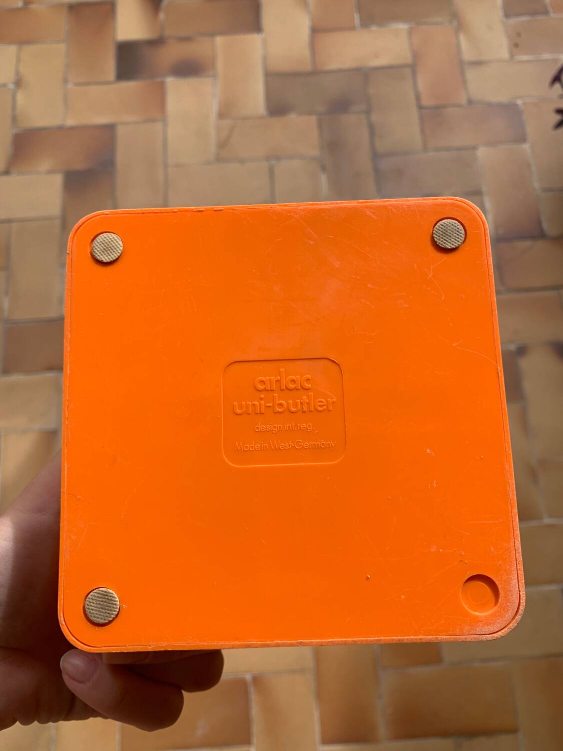 Porte crayon vintage orange