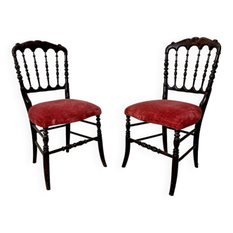 Pair of Charivari Napoleon III chairs