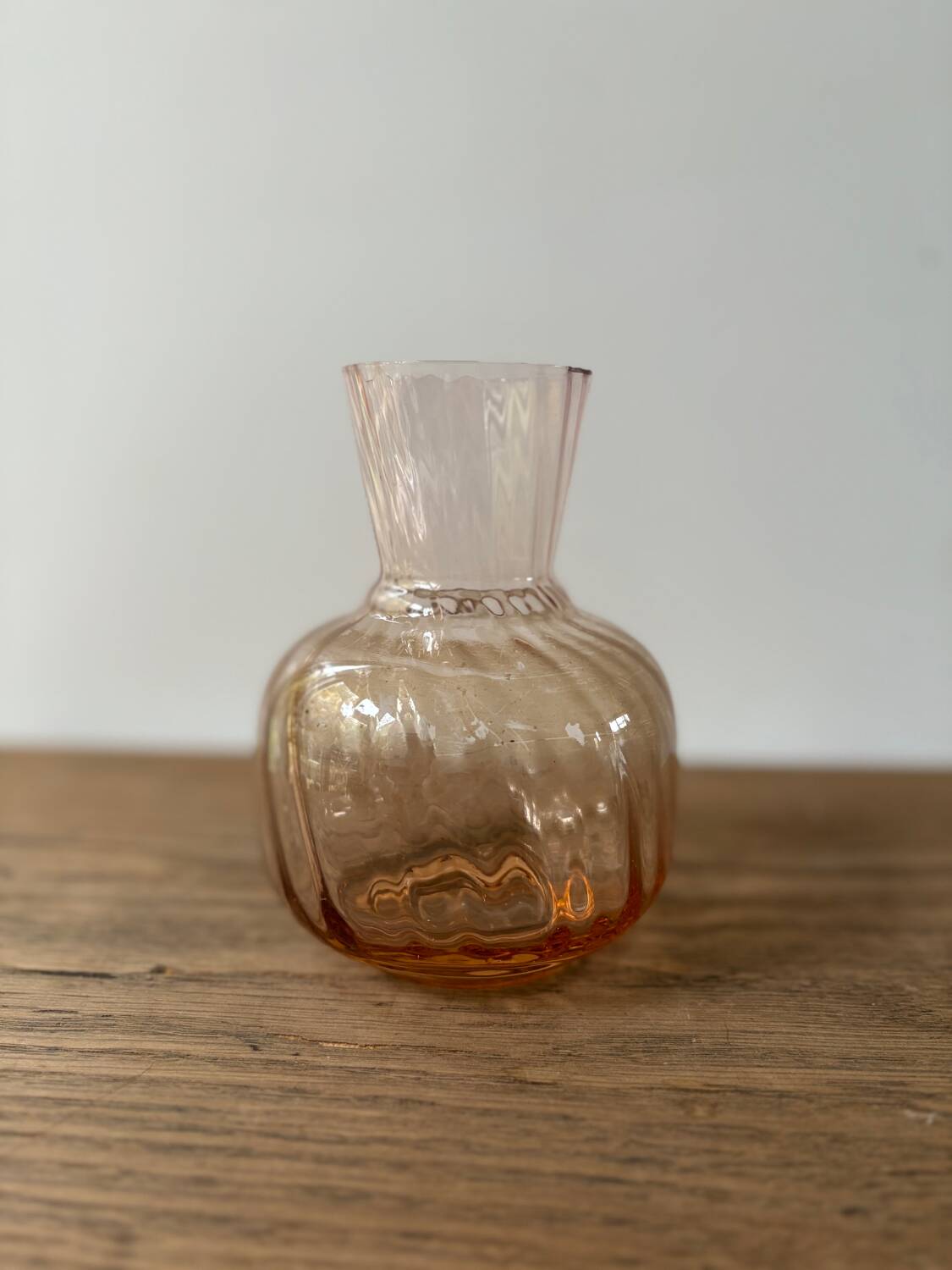 Pink blown glass vase from the 1950s