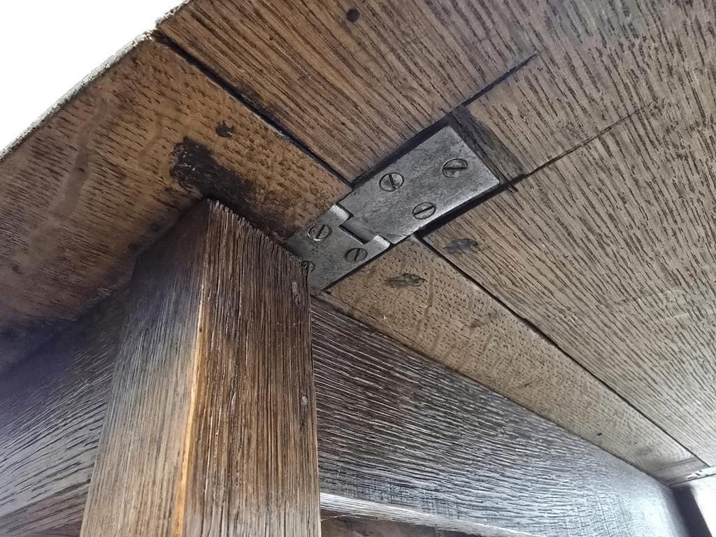 Vintage wooden table (foldable) / drop-leaf table / console