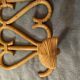 Vintage rattan wall coat holder with 3 pateres