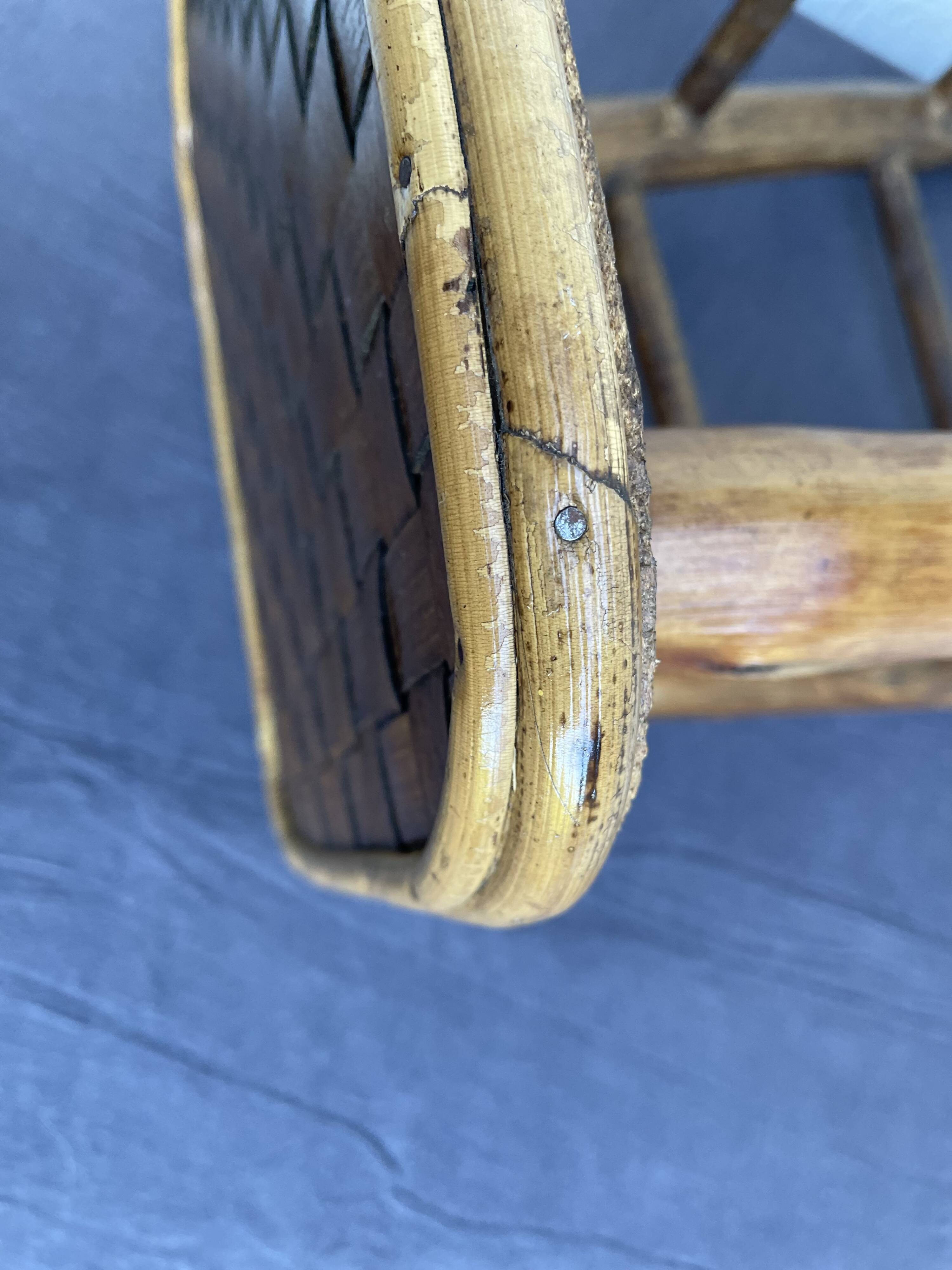 Chestnut and bamboo stool