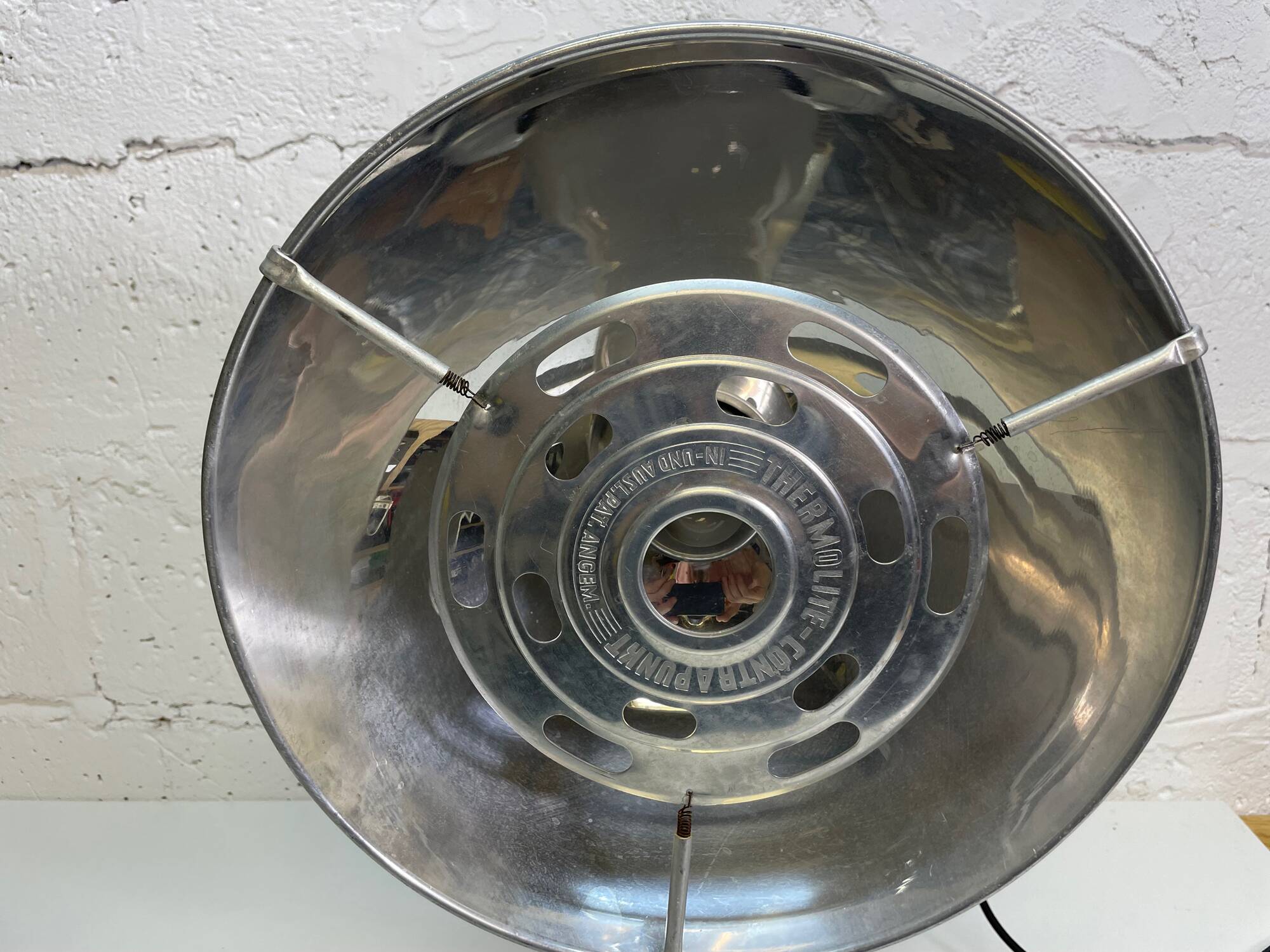 Industrial, medical table lamp.