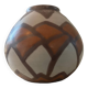 Vintage glazed ceramic ball vase signed