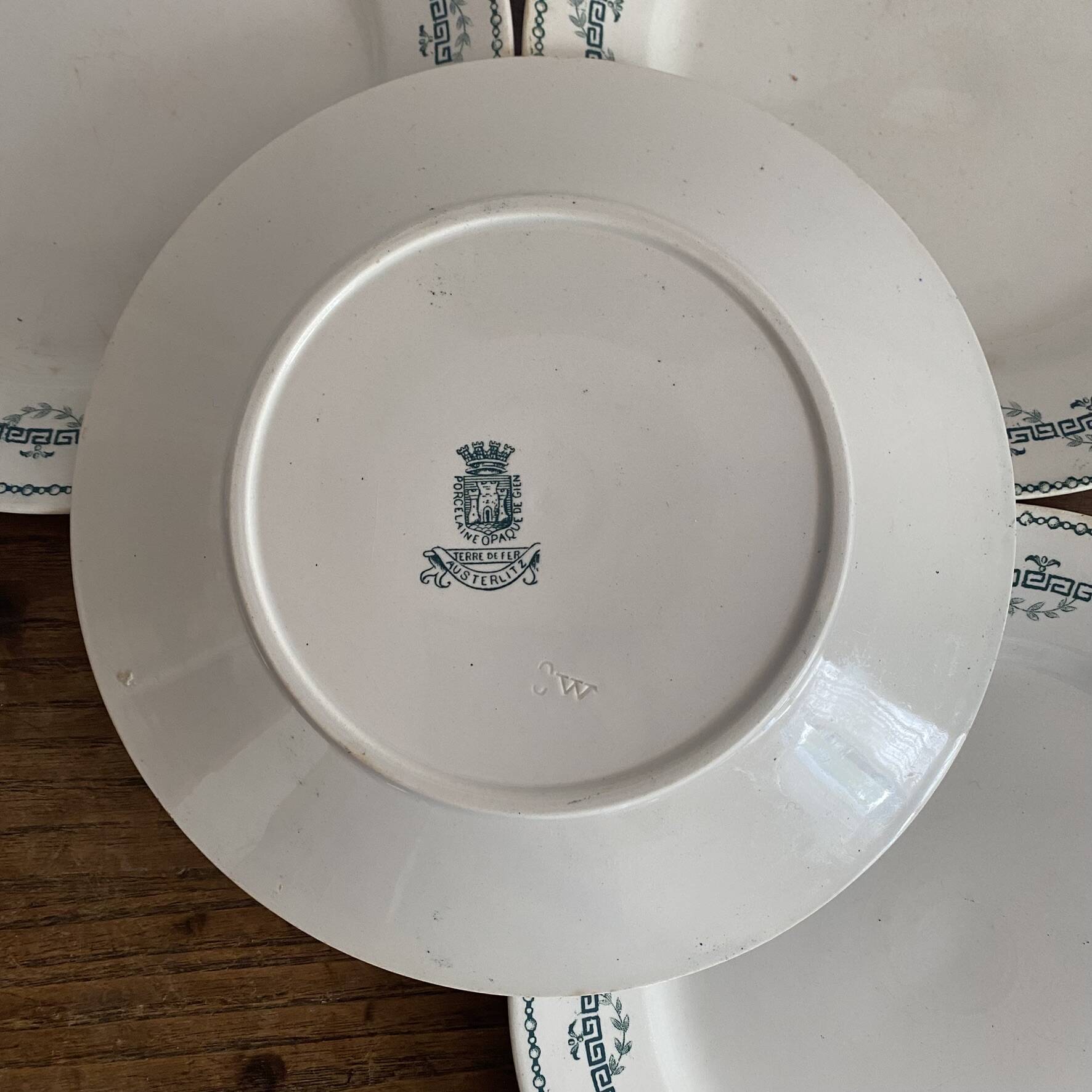 Flat plates in ironstone Gien model Austerlitz