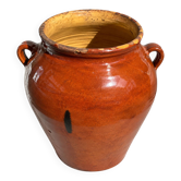 Antique glazed terracotta pot from the 19th century.