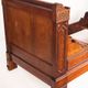 Bed made of solid walnut with marquetry details. France, 1930s.