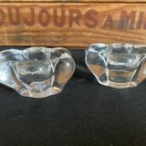 Pair of Salt shakers Salerons in DAUM crystal