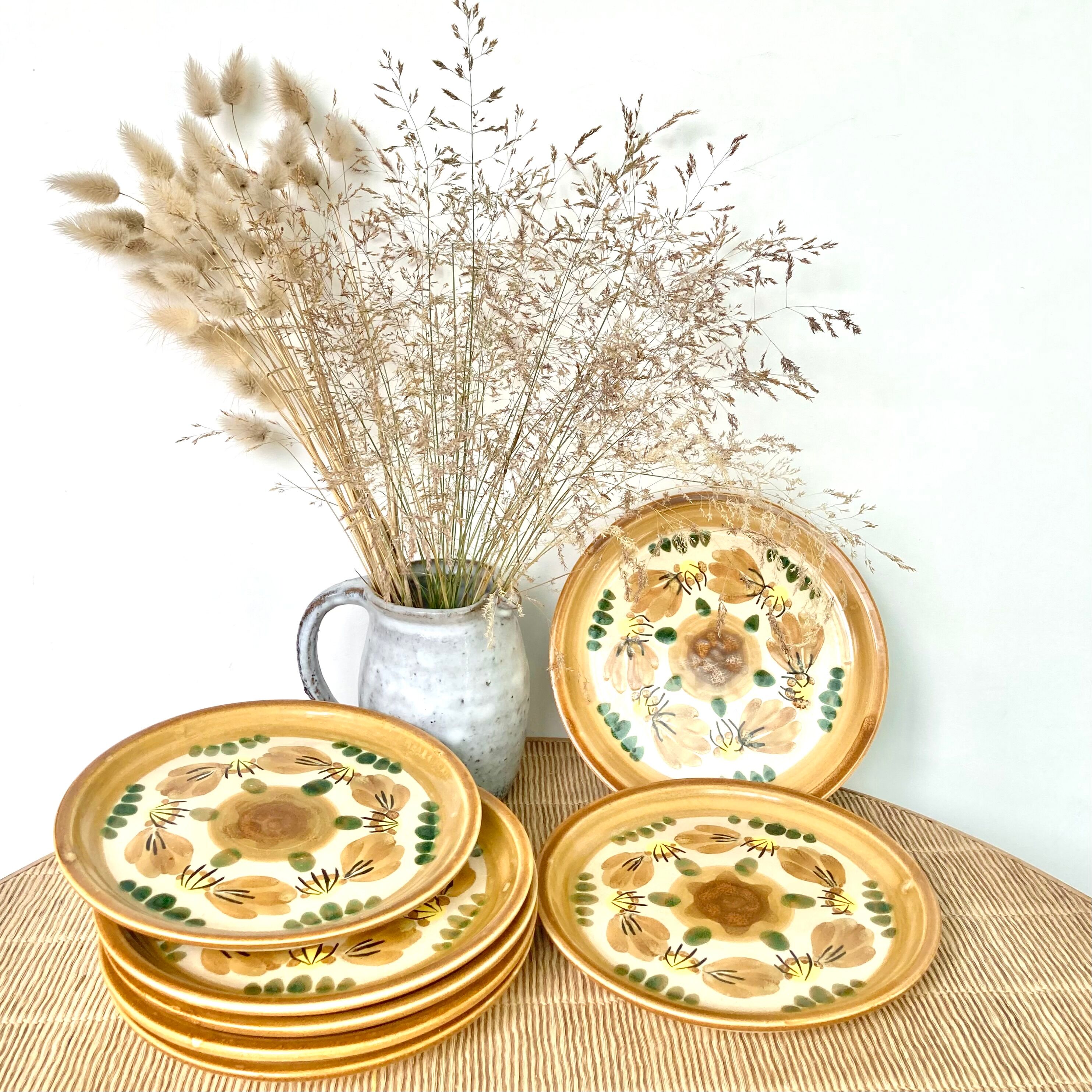 7 assiettes à dessert grès HB Henriot Quimper