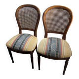 Set of two solid beech chairs.