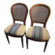 Set of two solid beech chairs.