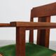 Amsterdamse school oak and velvet side chair, The Netherlands 1920s