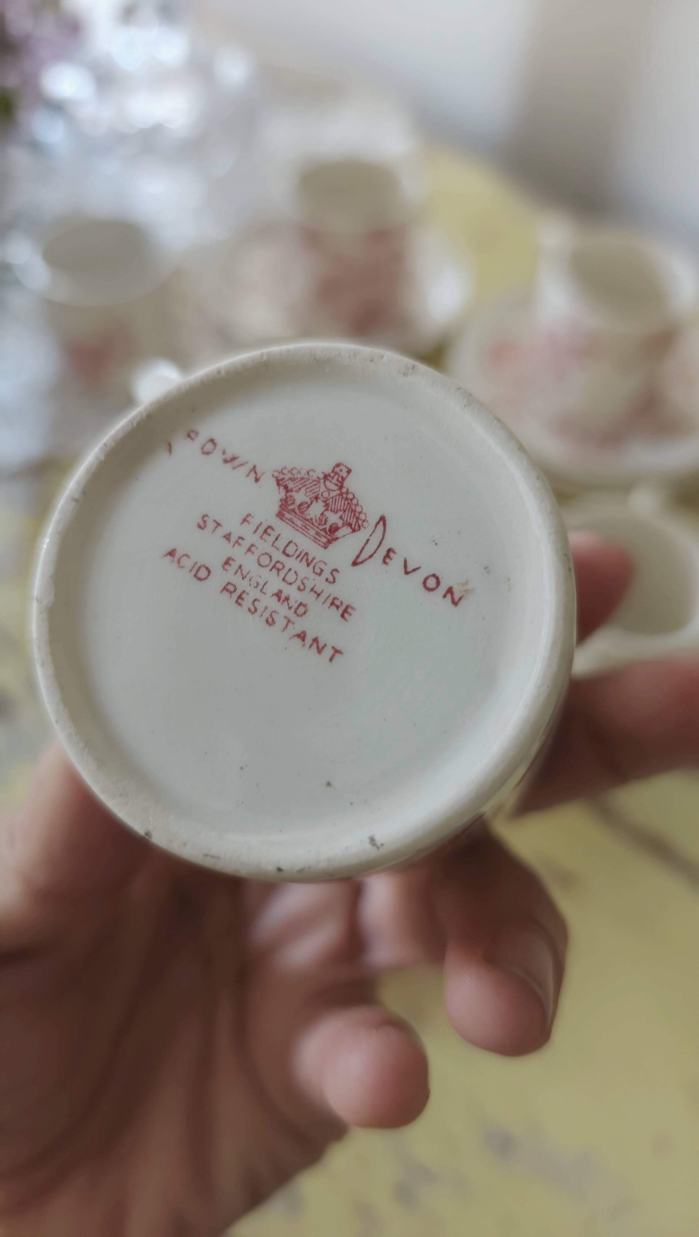 Vintage Coffee Set - 6 Cups and 6 Saucers - Crown Devon Brand