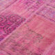 Hand-knotted oriental overdyed 173 cm x 240 cm pink patchwork carpet