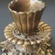 Pair of Jewish/Hebrew Flambeau Candlesticks. Signed Israel. In old gold patinated brass