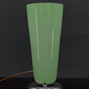 Art Deco lamp in chrome and celadon glass, France, circa 1930