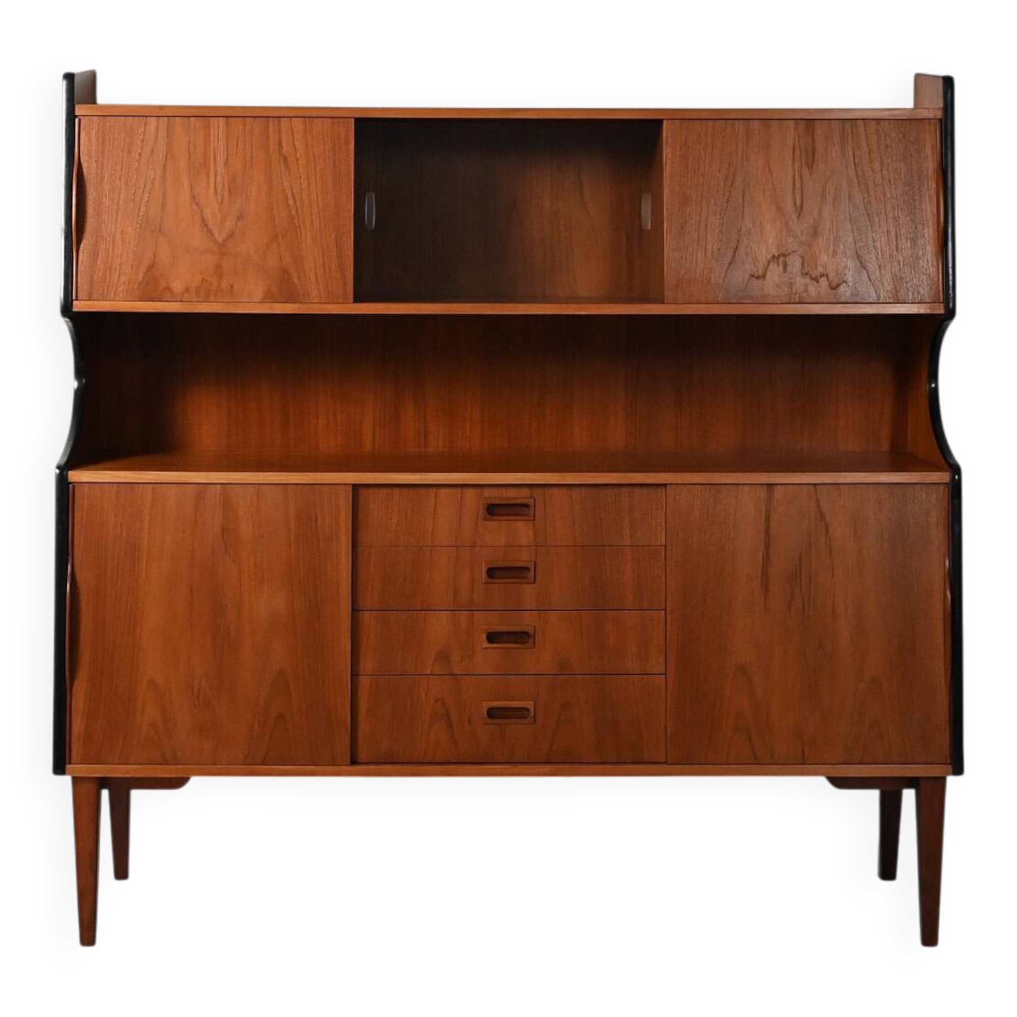 1950s teak sideboard with display cabinet
